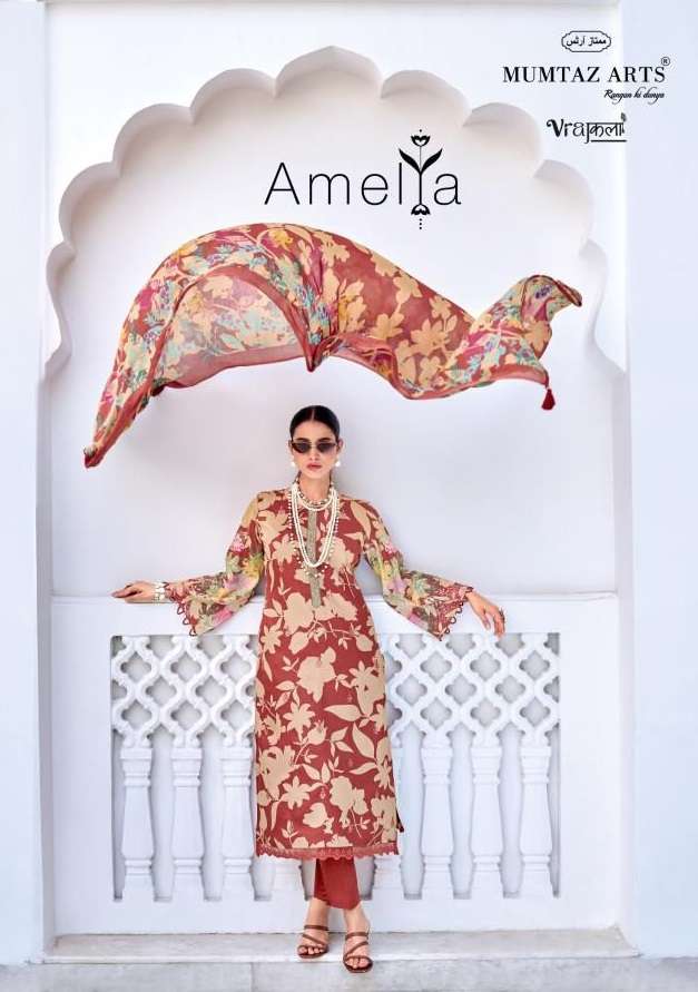 MUMTAZ ARTS AMELIA VISCOSE DIGITAL PRINT WITH EMBROIDERY WORK SUIT