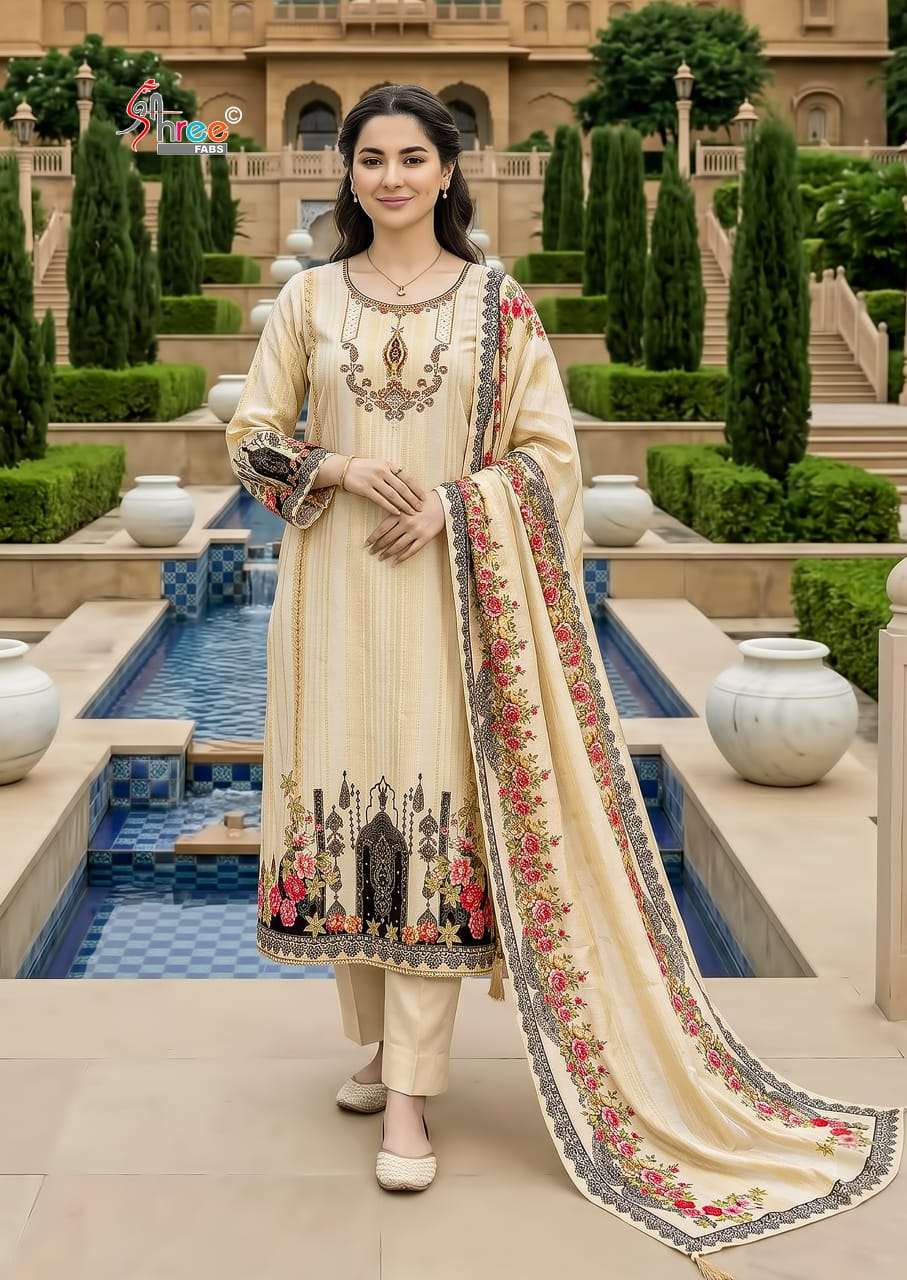 SHREE FABS KT 359 MUSLIN DIGITAL PRINT WITH DESIGNER WORK SUIT