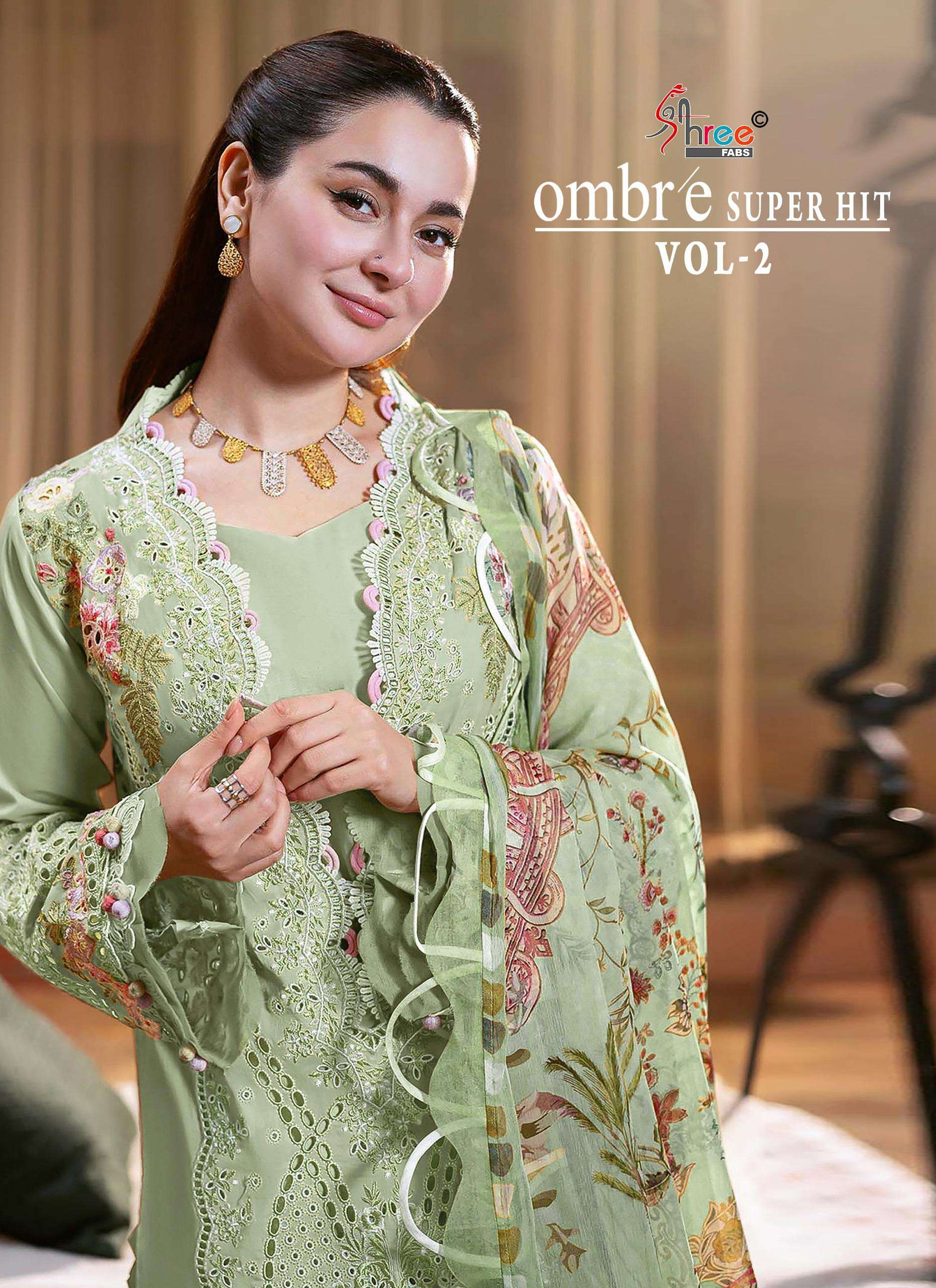 SHREE FABS OMBRE SUPER HIT VOL 2 COTTON HEAVY PATCH EMBROIDERY WORK SUIT