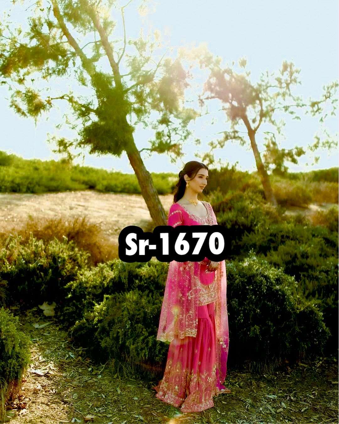 SR 1670 GEORGETTE HEAVY DESIGNER FESTIVE WEAR LADIES SUIT 