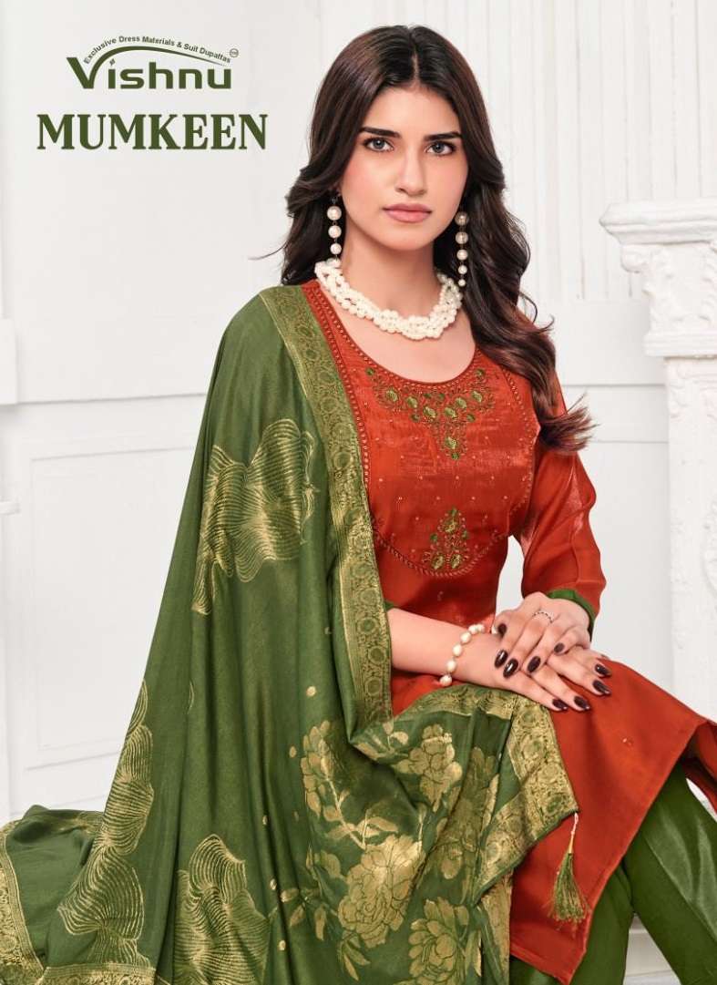 VISHNU IMPEX MUMKEEN MODAL SILK EMBROIDERY DESIGNER WORK SUIT