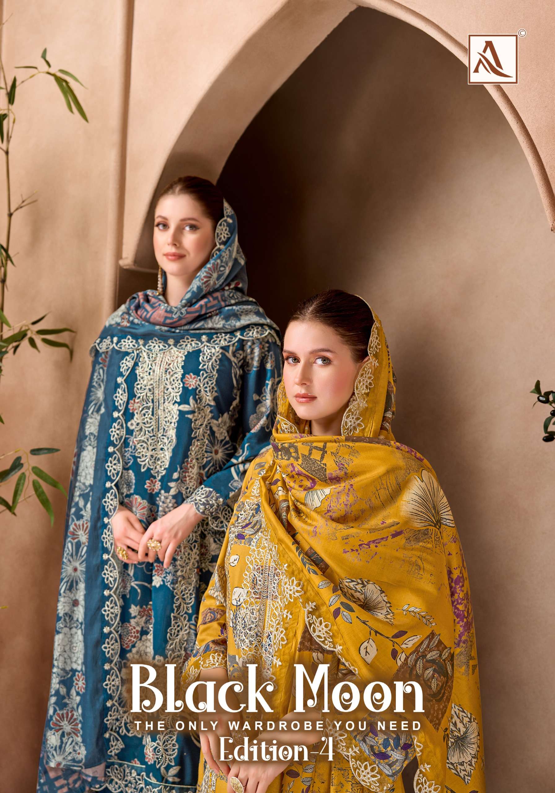 ALOK SUITS BLACK MOON VOL 4 VISCOSE PRINT WITH FANCY EMBROIDERY WORK SUIT