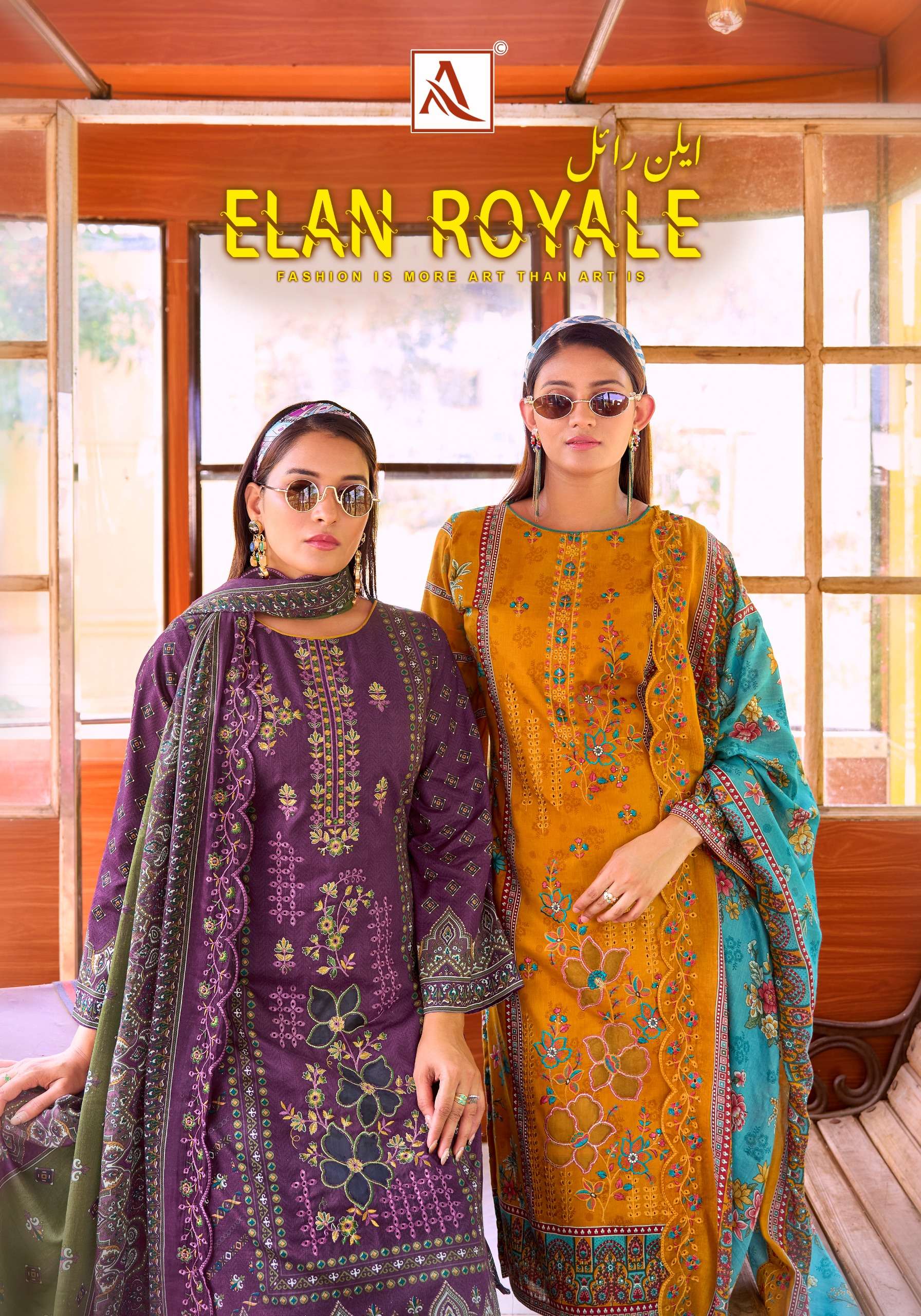 ALOK SUITS ELAN ROYALE COTTON PRINT WITH FANCY EMBROIDERY WORK SUIT
