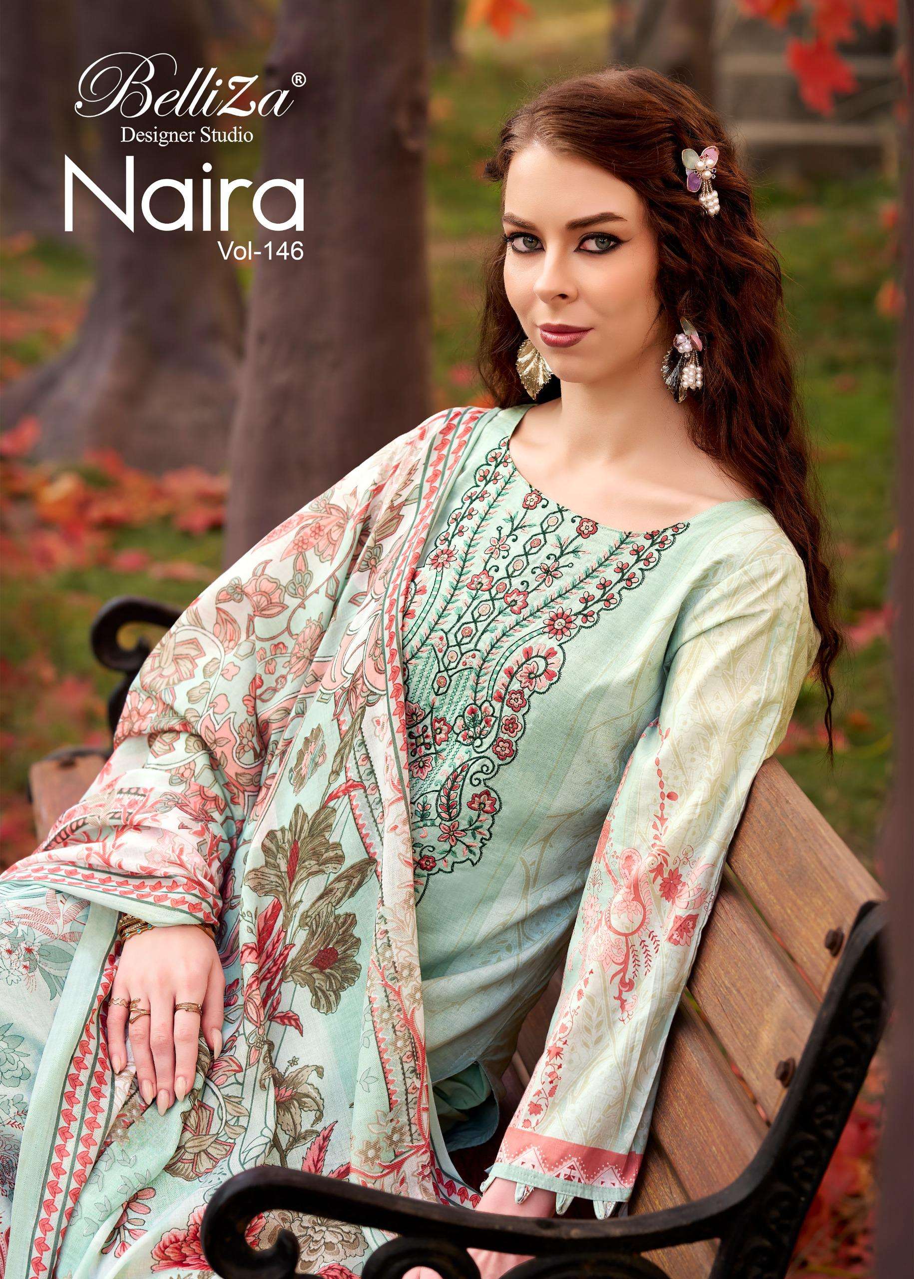 BELLIZA DESIGNER STUDIO NAIRA VOL 146 OTTON DIGITAL PRINTS WITH FANCY WORK SUIT