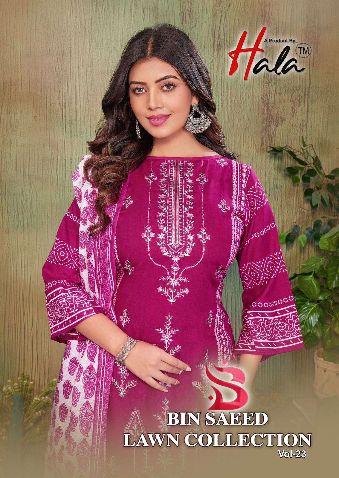 HALA BIN SAEED LAWN COLLECTION VOL 23 COTTON DIGITAL PRINTS WITH FANCY WORK SUIT