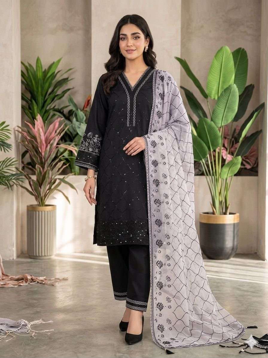 LG 2104 SILK DESIGNER WORK FESTIVE WEAR TOP PLAZZO AND DUPATTA SET 