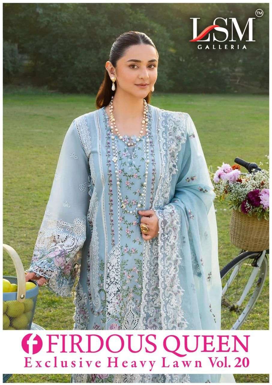 LSM GALLERIA FIRDOUS QUEEN LAWN VOL 20 LAWN COTTON DIGITAL PRINTS SALWAR SUIT