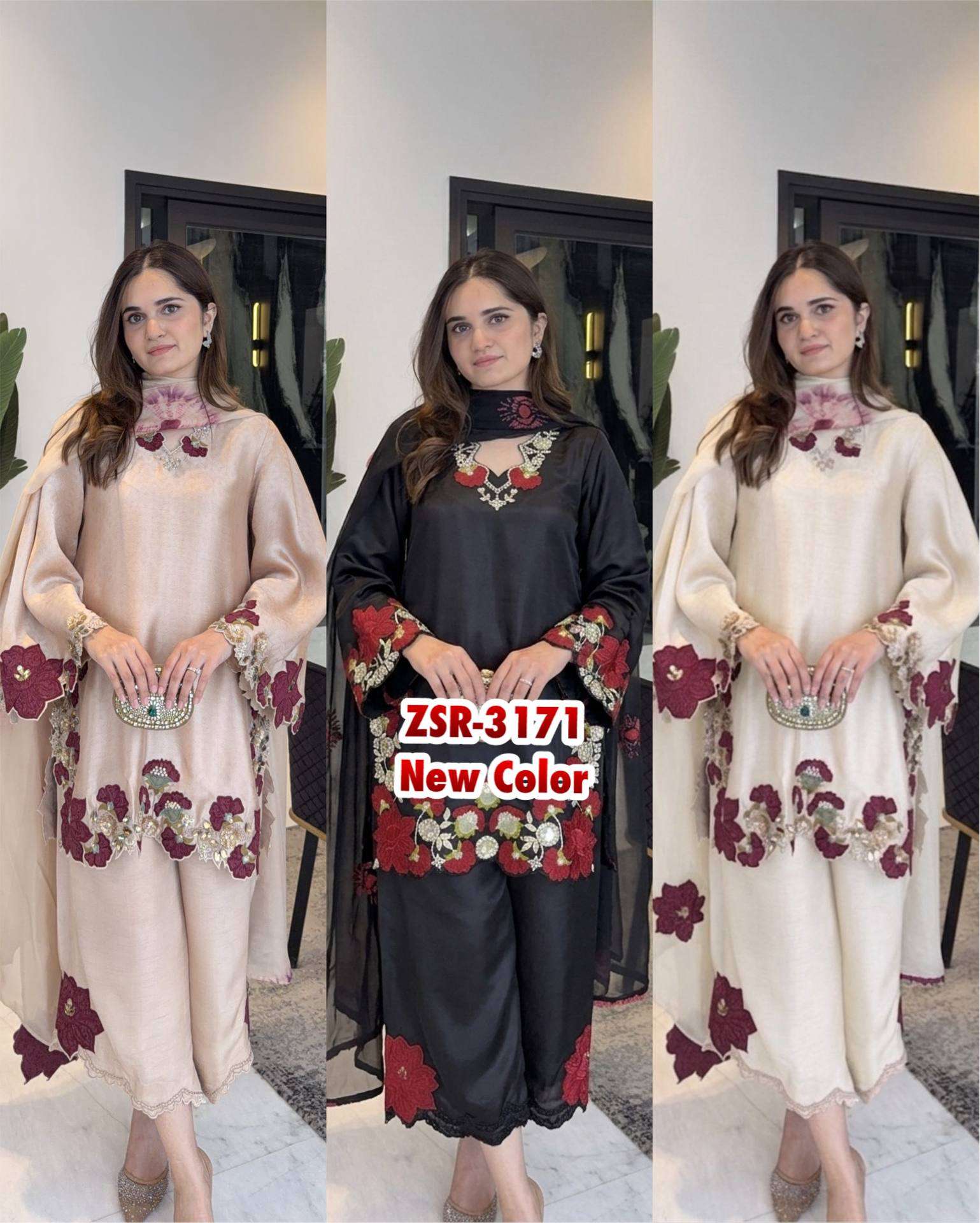 ZSR 3171 ROMAN SILK FABRICS GORGEOUS LOOK DESIGNER LADIES SUIT
