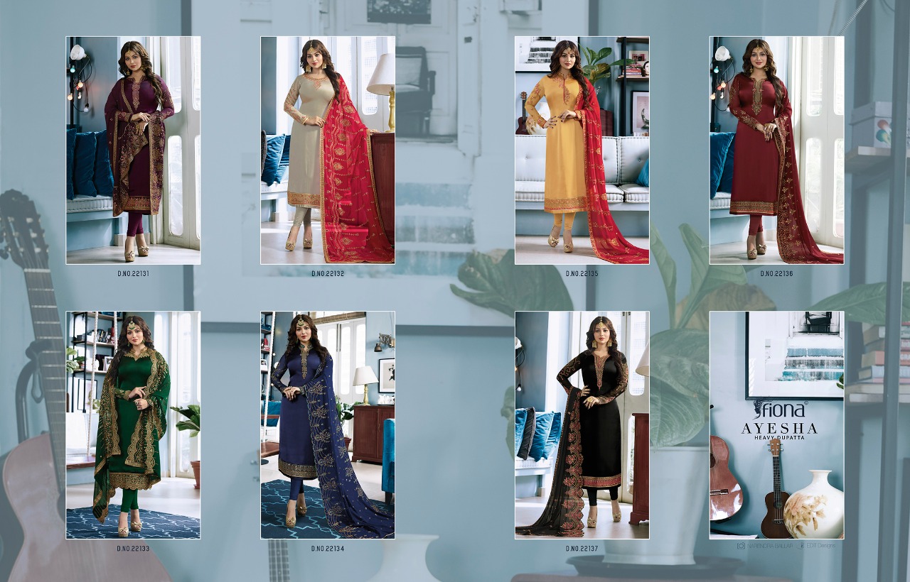 Ayesha Heavy Dupatta Fiona Wedding Wear Salwar Suits Wholesaler In Surat