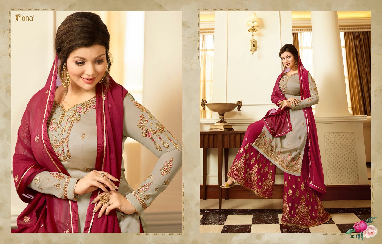 Fiona Ayesha Sharara Vol 2 Designer Party Wear Satin Georgette Dresses Online Dealer