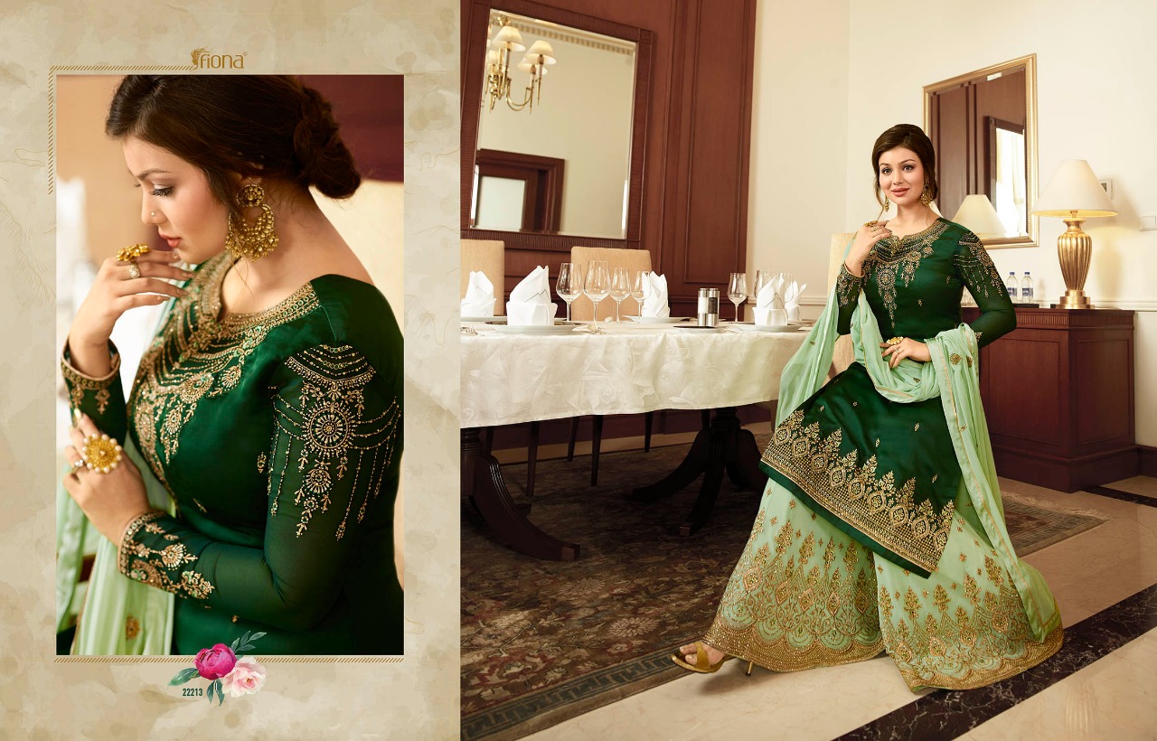 Fiona Ayesha Sharara Vol 2 Designer Party Wear Satin Georgette Dresses Online Dealer