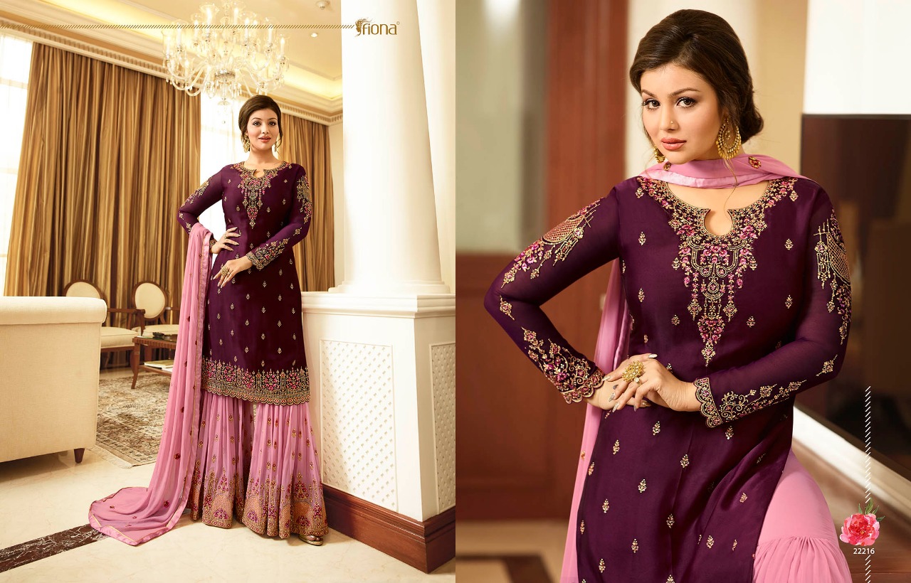 Fiona Ayesha Sharara Vol 2 Designer Party Wear Satin Georgette Dresses Online Dealer