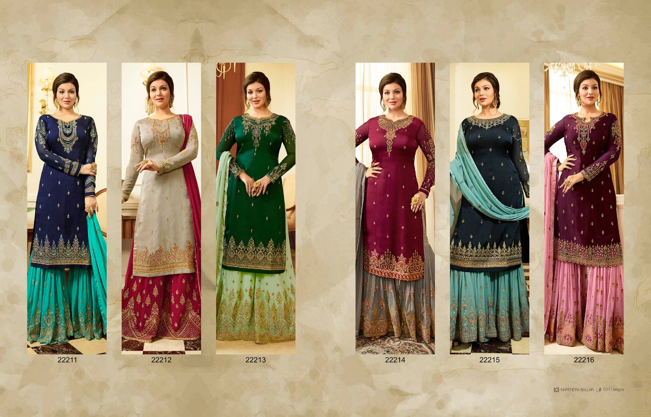 Fiona Ayesha Sharara Vol 2 Designer Party Wear Satin Georgette Dresses Online Dealer