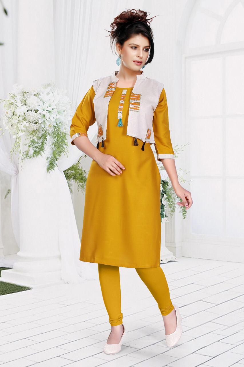 Chanchal Mirayaa Printed Kurti With Fancy Jackets Wholesaler