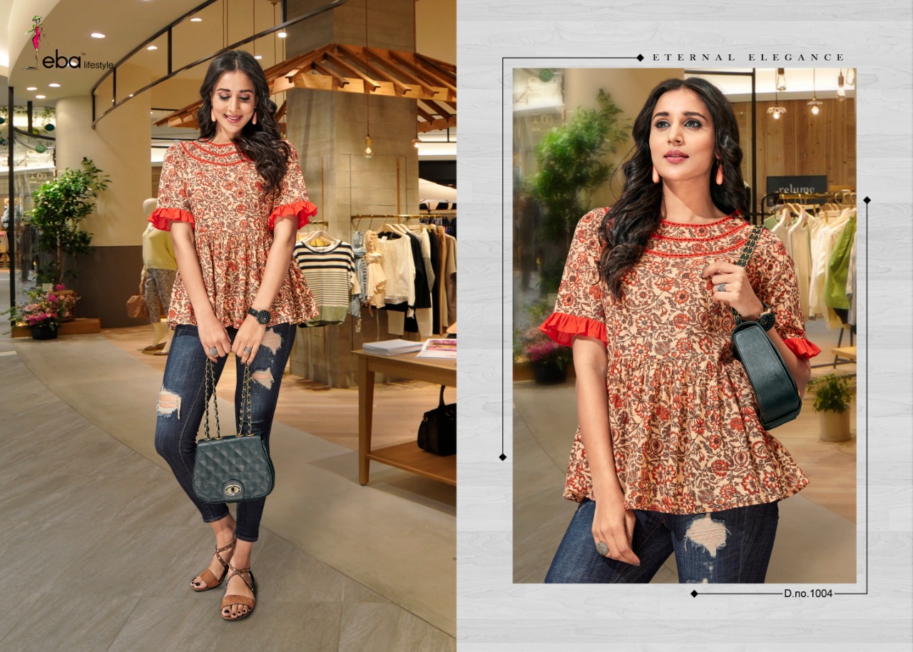 Eba Lifestyle Vol 8 Cotton Fancy Casual Wear Top Collection At Wholesale Price