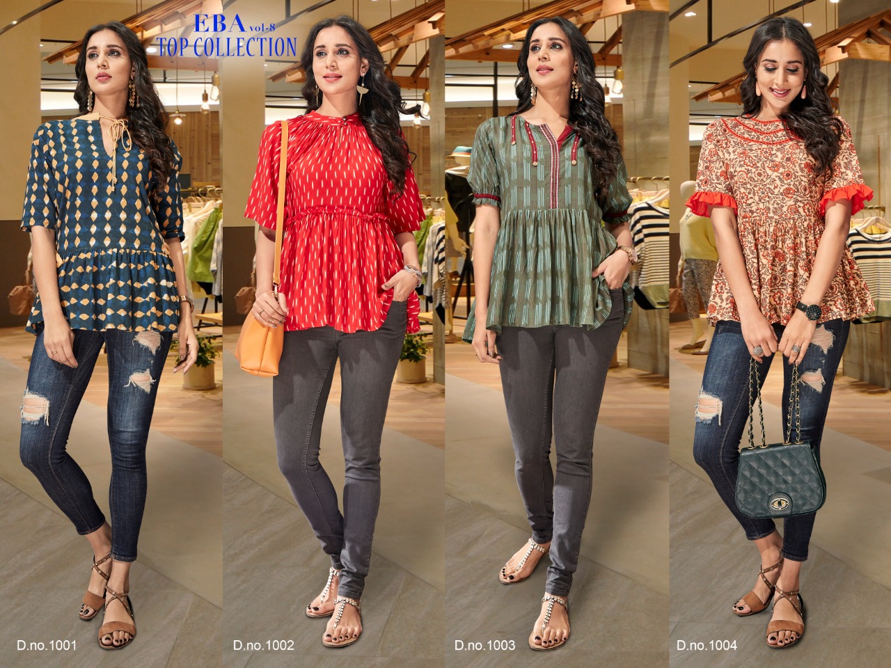 Eba Lifestyle Vol 8 Cotton Fancy Casual Wear Top Collection At Wholesale Price