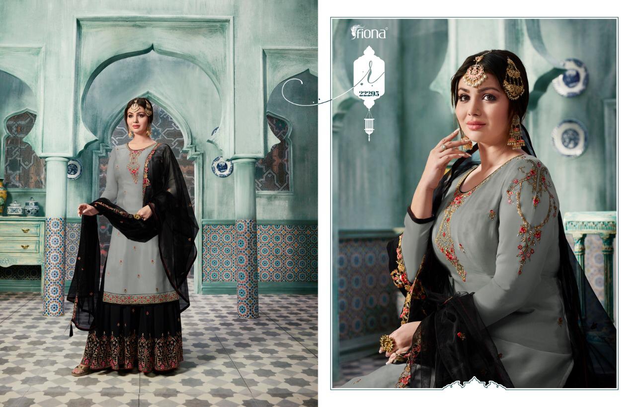 Fiona Ayesha Sharara Vol 5 Satin Georgette Plazzo Style Party Wear Salwar Kameez Collection