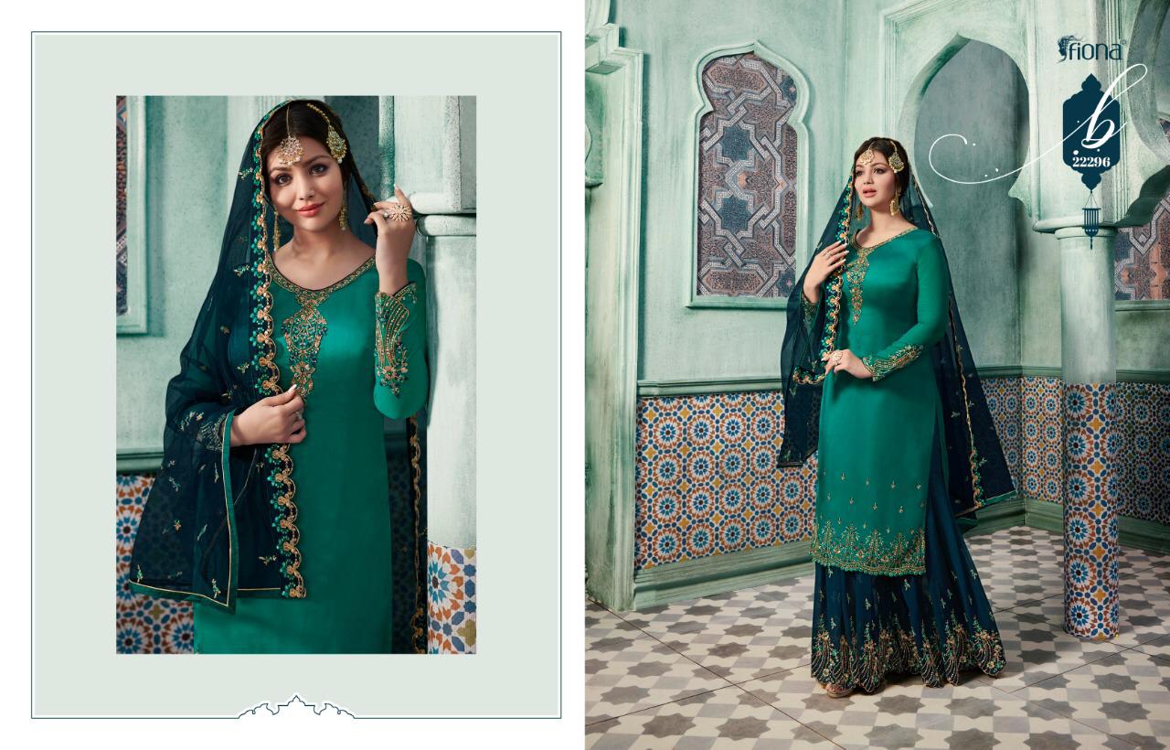 Fiona Ayesha Sharara Vol 5 Satin Georgette Plazzo Style Party Wear Salwar Kameez Collection