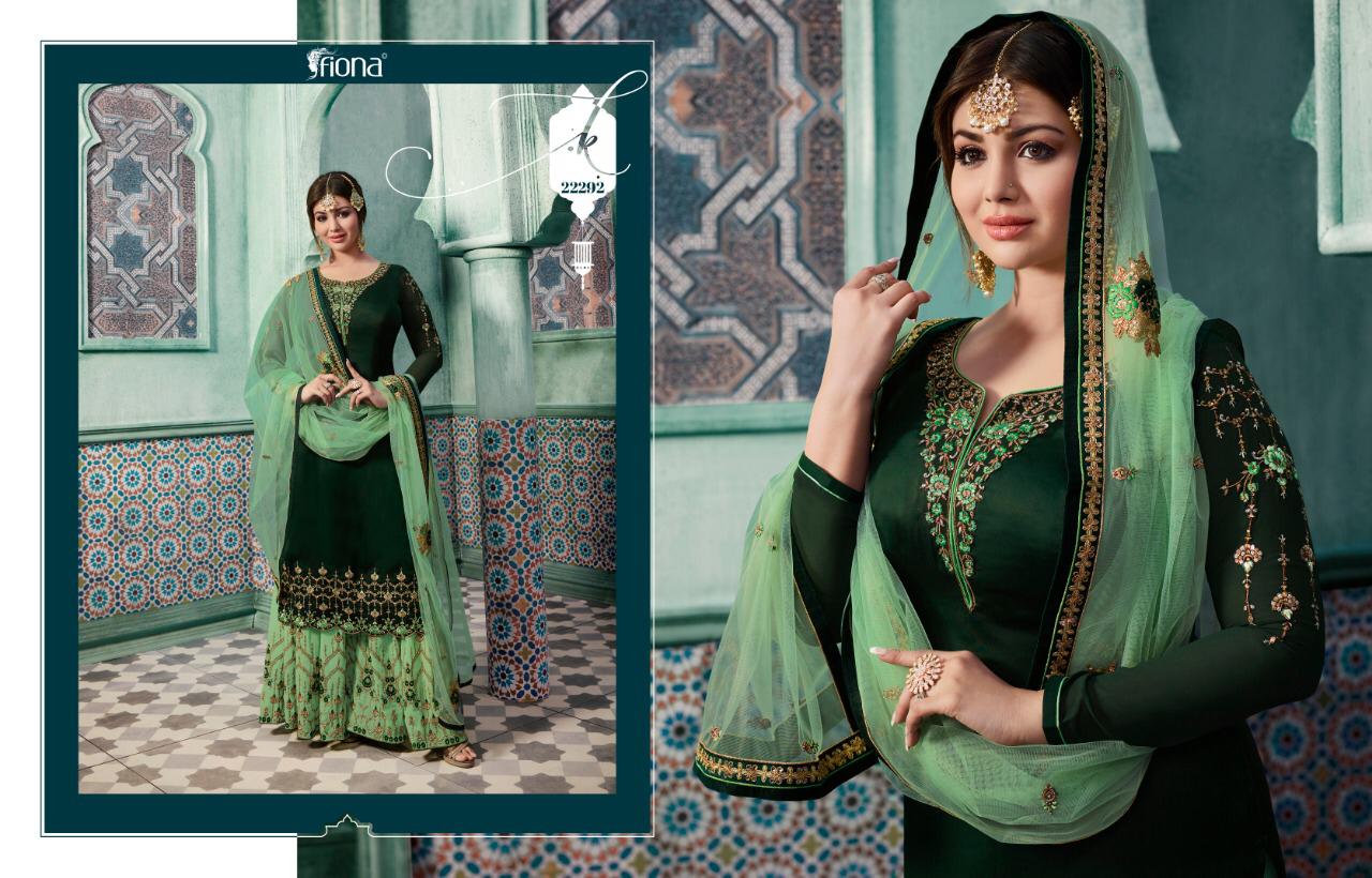 Fiona Ayesha Sharara Vol 5 Satin Georgette Plazzo Style Party Wear Salwar Kameez Collection
