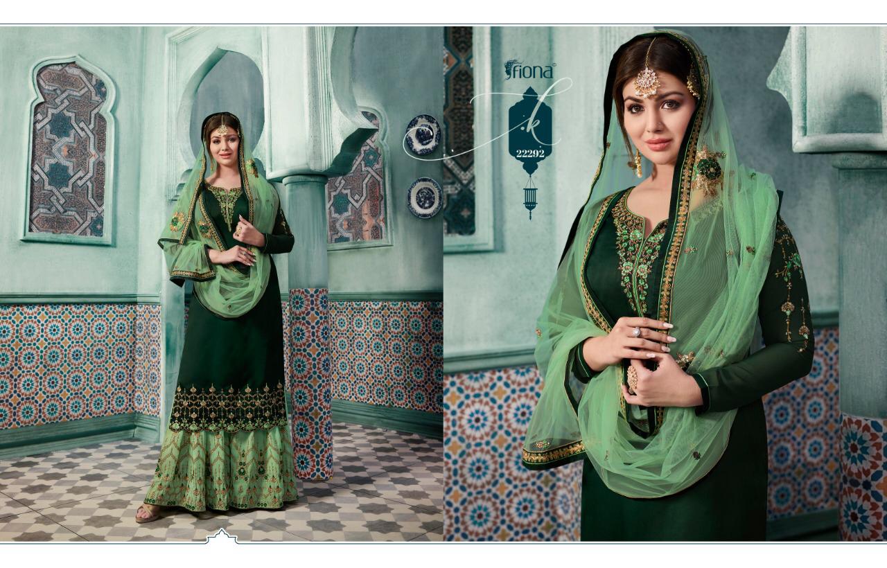Fiona Ayesha Sharara Vol 5 Satin Georgette Plazzo Style Party Wear Salwar Kameez Collection