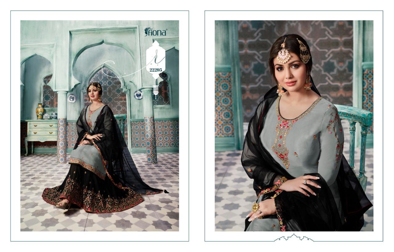 Fiona Ayesha Sharara Vol 5 Satin Georgette Plazzo Style Party Wear Salwar Kameez Collection