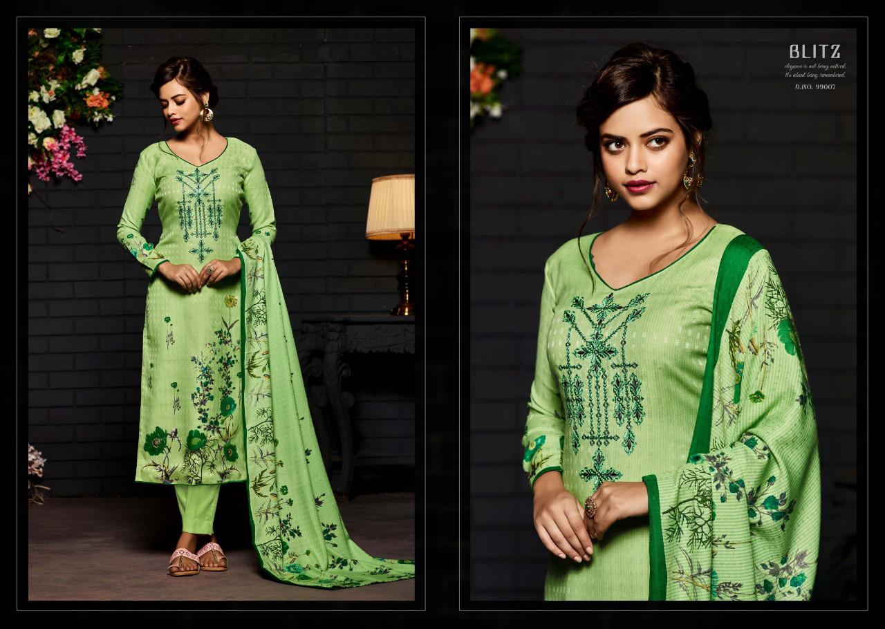Blitz Sargam Prints Pashmina Designer Print Work Dress Materials For Winter Wear