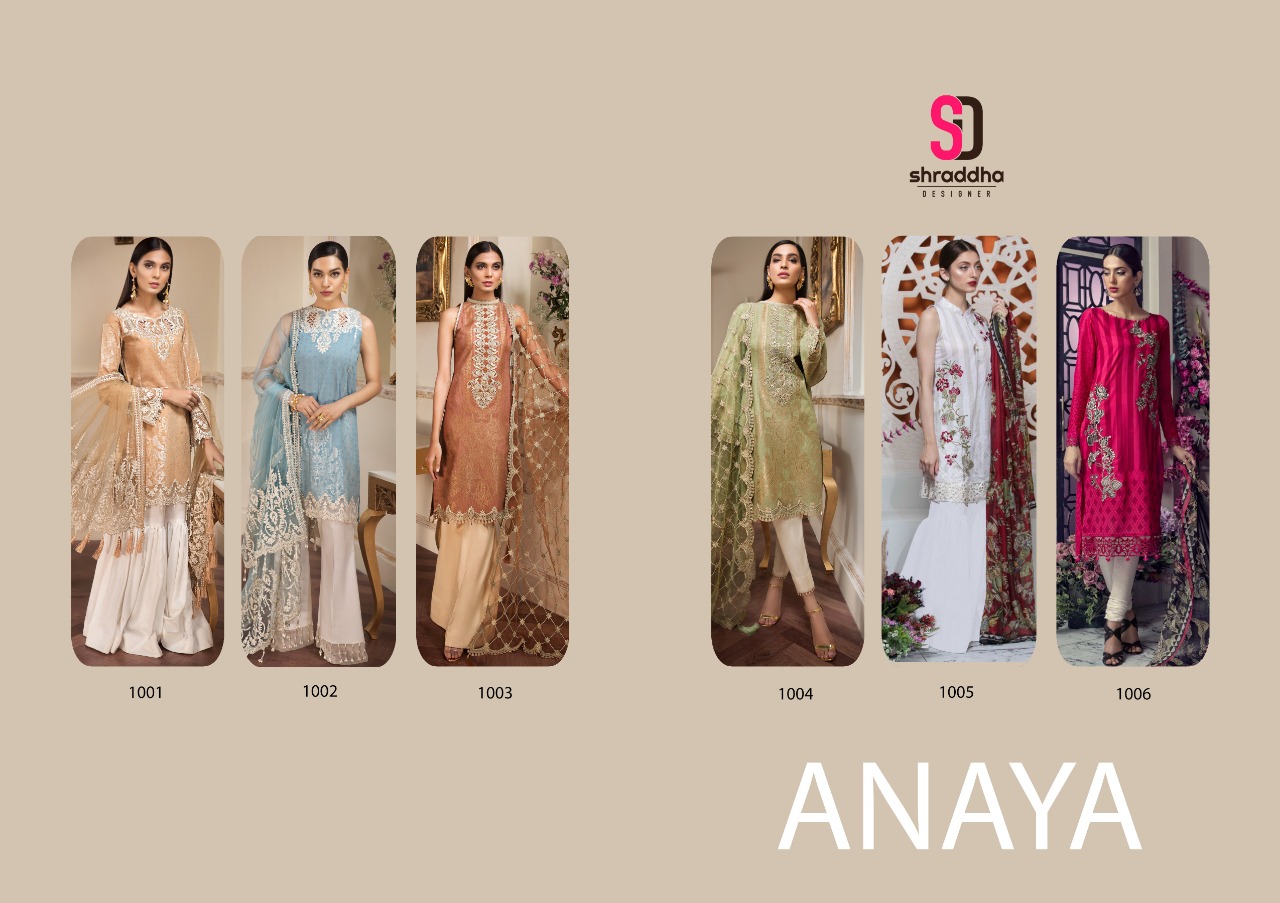 Shraddha Designer Anaya  Cotton Fabric With Embroidery Work Suits Pakistani Colletcion Wholesale Rate