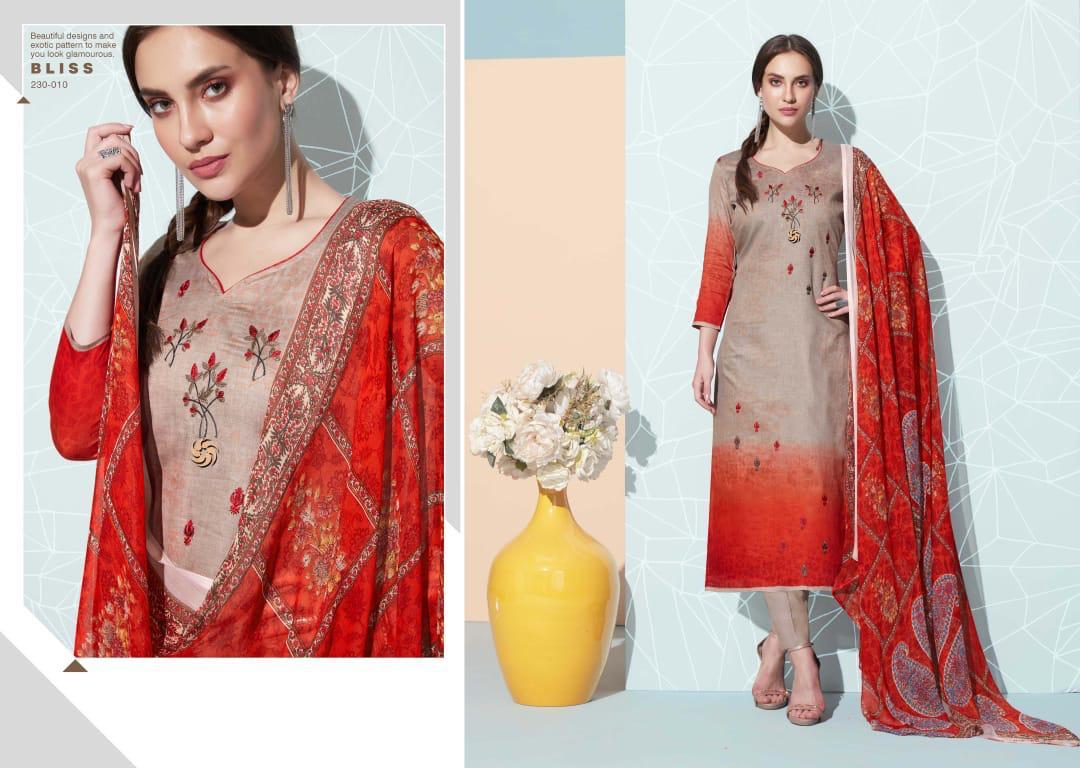 Belliza Designer Bliss Jam Cotton Fabric With Embroidery Work Suits Wholesale Dealer
