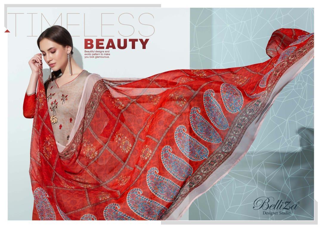 Belliza Designer Bliss Jam Cotton Fabric With Embroidery Work Suits Wholesale Dealer
