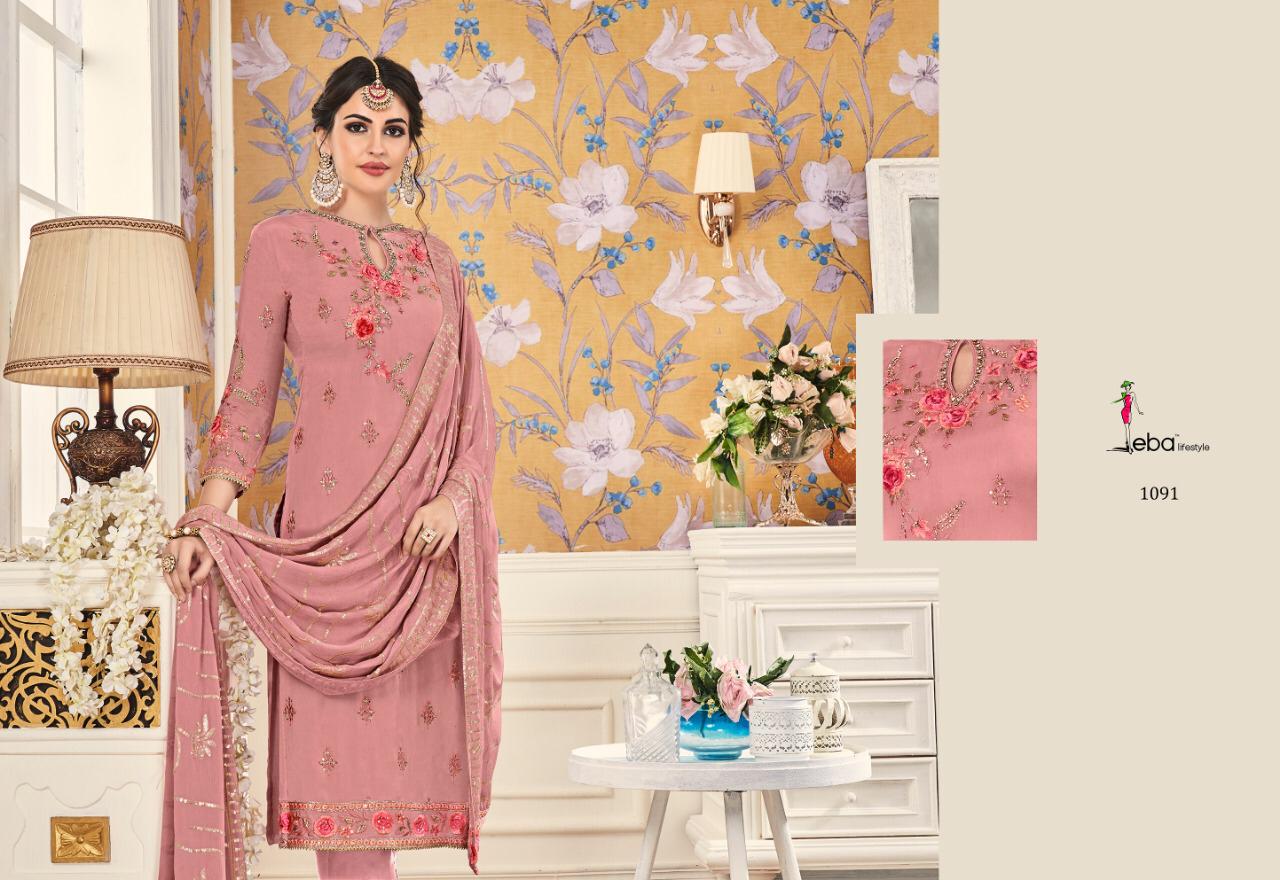 Eba Lifestyle Mount Black Vol 1 Georgette Fabric With Embroidery Work Salwar Suit