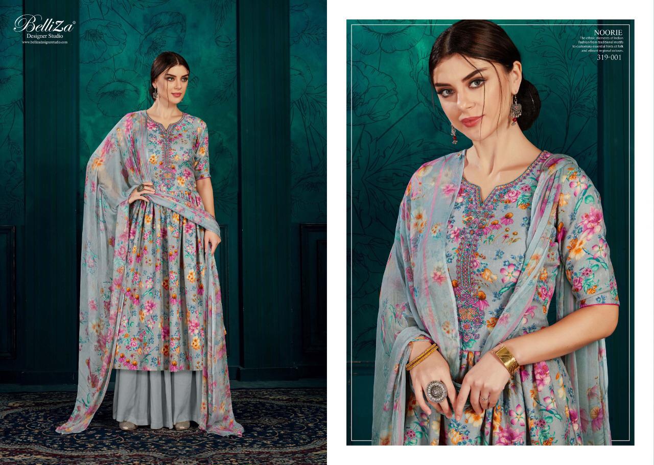 Belliza Designer Studio Noorie Pashmina Fabric With Embroidery Work Salwar Suit