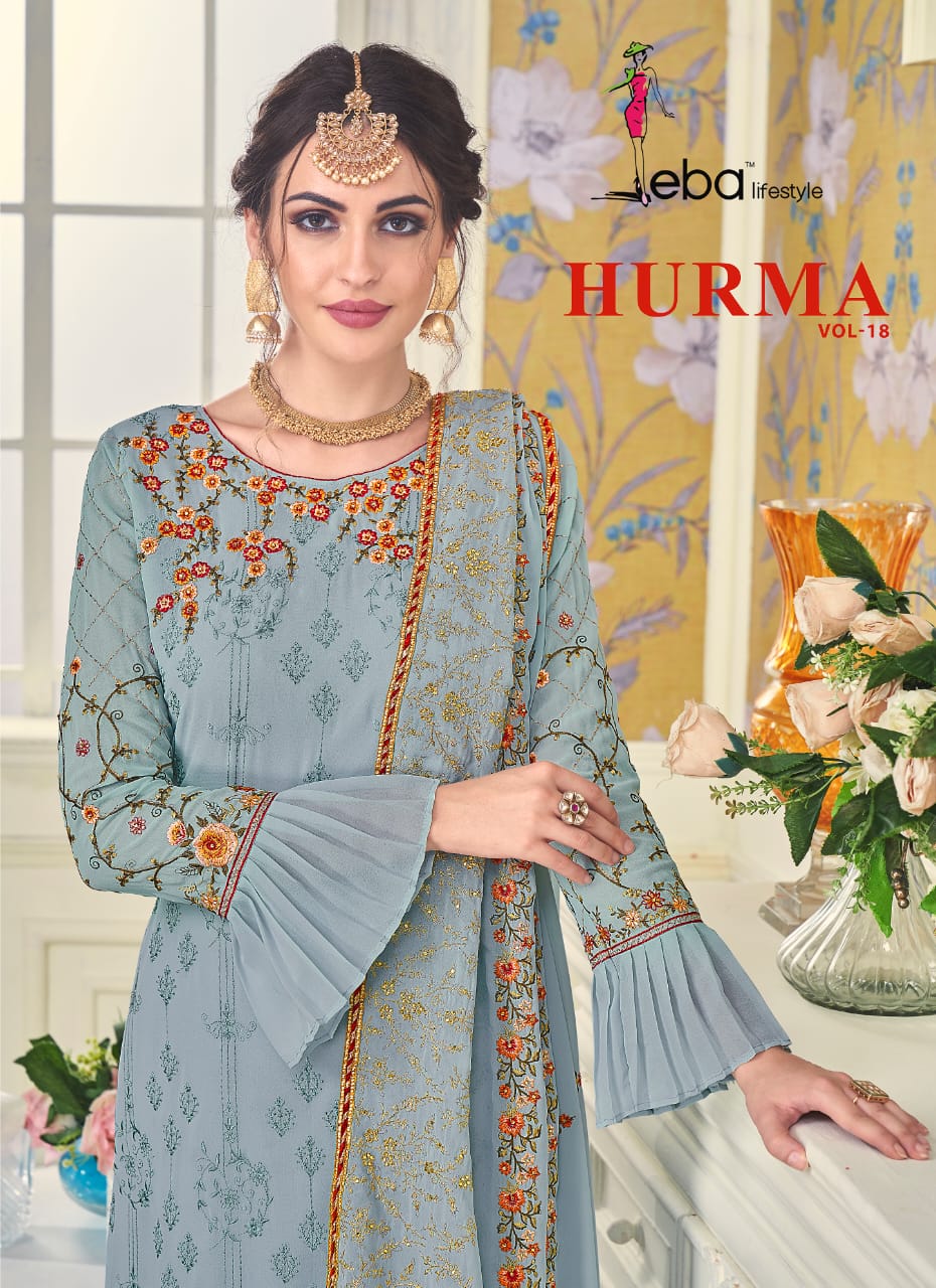 Eba Lifestyle Hurma Vol 18 Georgette Fabric Heavy Work Salwar Suit
