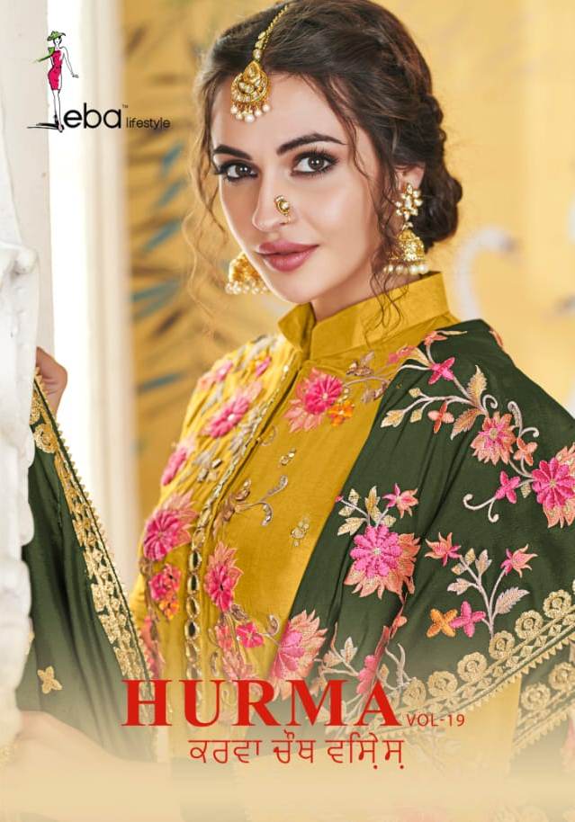 Eba Lifestyle Launch Hurma Vol 18 Viscose Fabric With Embroidery Work Salwar Suit