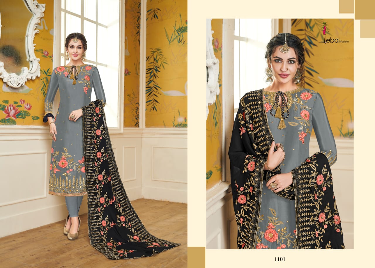 Eba Lifestyle Launch Hurma Vol 18 Viscose Fabric With Embroidery Work Salwar Suit