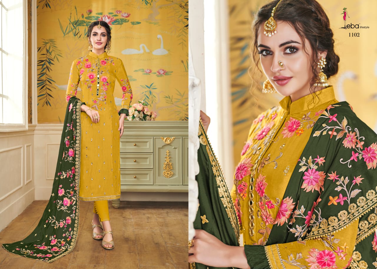 Eba Lifestyle Launch Hurma Vol 18 Viscose Fabric With Embroidery Work Salwar Suit