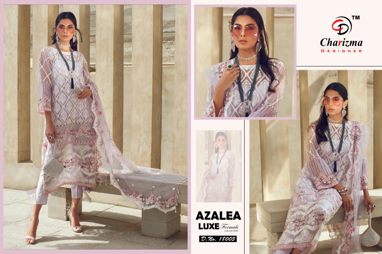 Charizma Designer Presents Azalea Heavy Net With Embroidery Work At Wholesale Rate