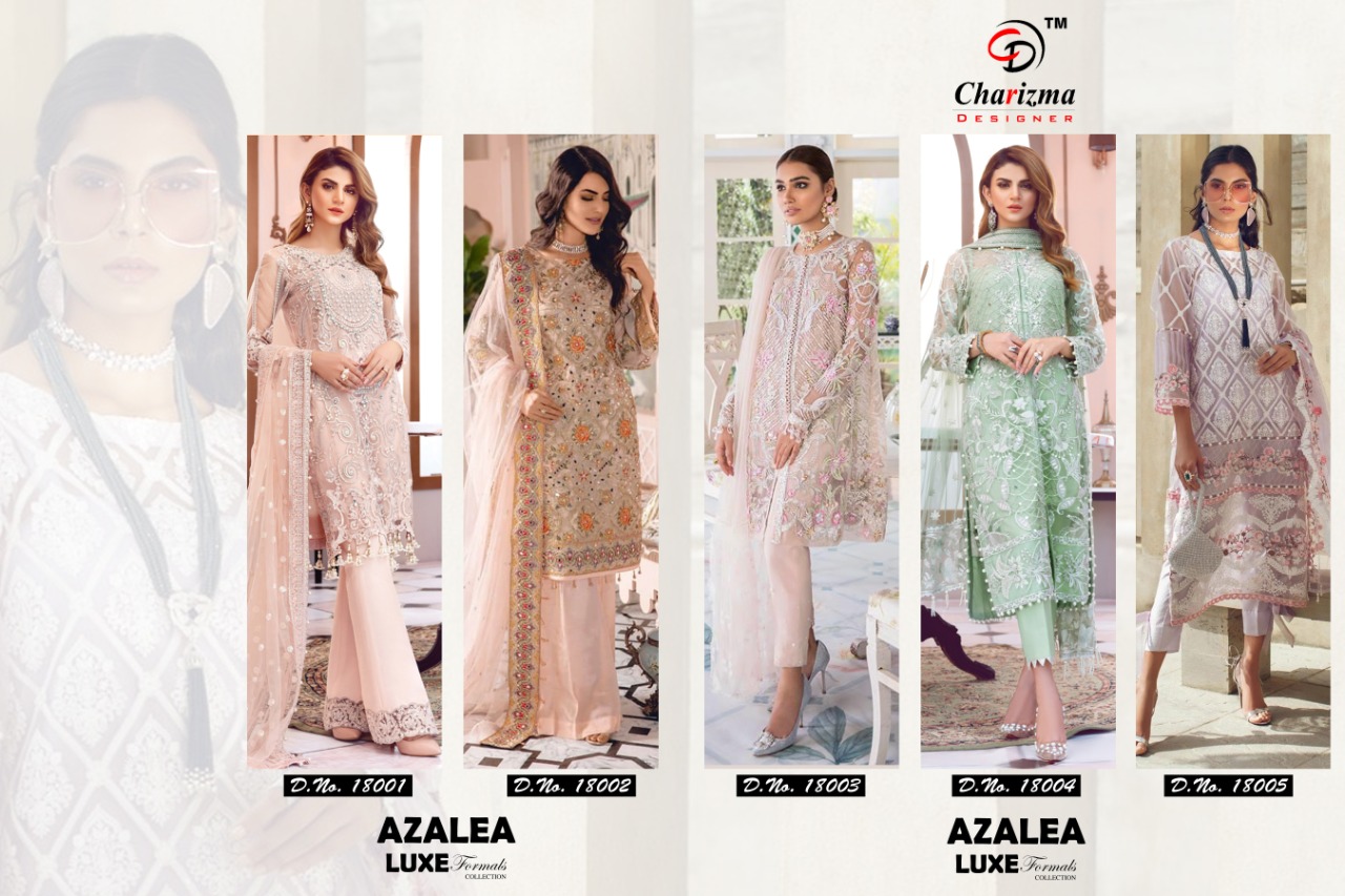 Charizma Designer Presents Azalea Heavy Net With Embroidery Work At Wholesale Rate