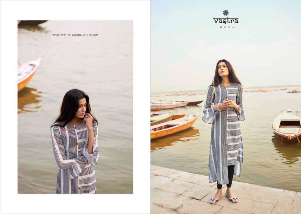 Vastra Moda Presents Benaras Vol 1 Muslin Slub Fabric Kurti At Wholesale Rate