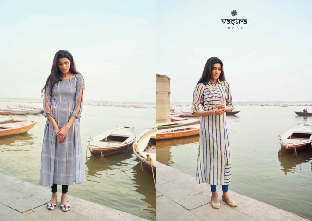 Vastra Moda Presents Benaras Vol 1 Muslin Slub Fabric Kurti At Wholesale Rate