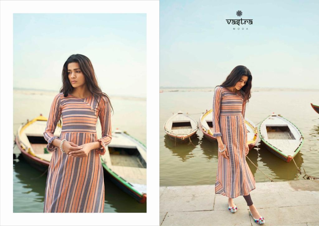 Vastra Moda Presents Benaras Vol 1 Muslin Slub Fabric Kurti At Wholesale Rate