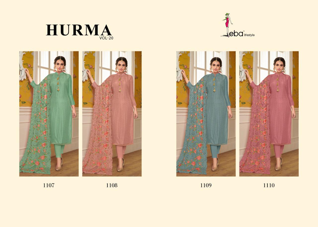 Eba Lifestyle Presents Hurma Vol 20 Viscose Upada Embroidery Work Salwar Kameez At Wholesale Rate