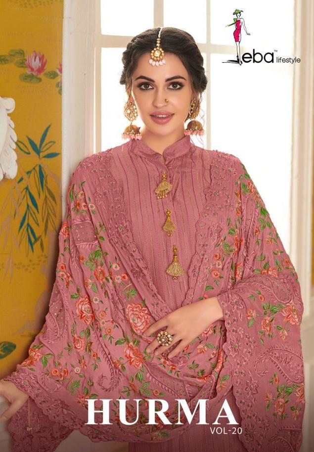 Eba Lifestyle Presents Hurma Vol 20 Viscose Upada Embroidery Work Salwar Kameez At Wholesale Rate