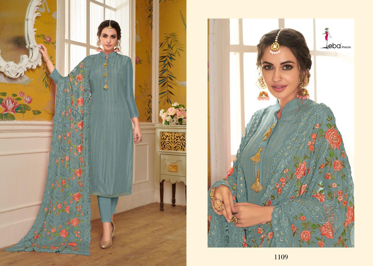 Eba Lifestyle Presents Hurma Vol 20 Viscose Upada Embroidery Work Salwar Kameez At Wholesale Rate