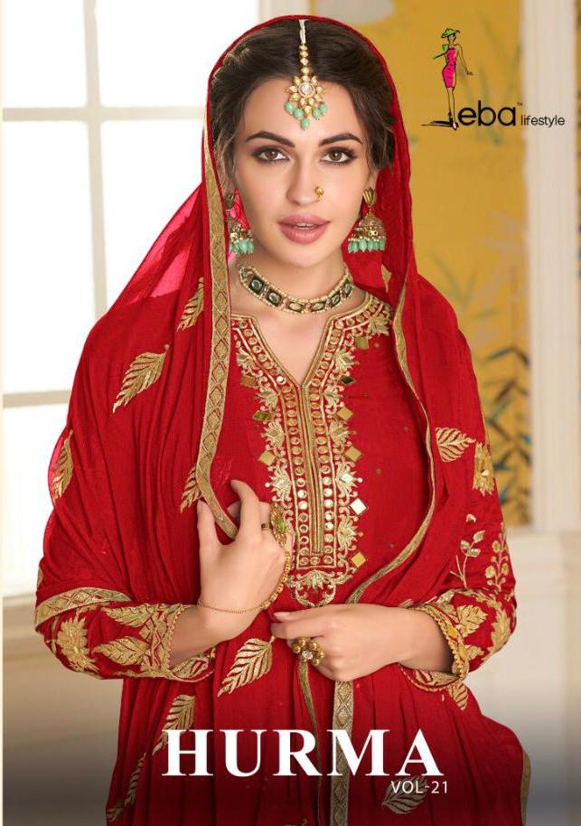 Eba Lifestyle Hurma Vol 21 Viscose Upada Fabric With Embroidery Work Salwar Kameez