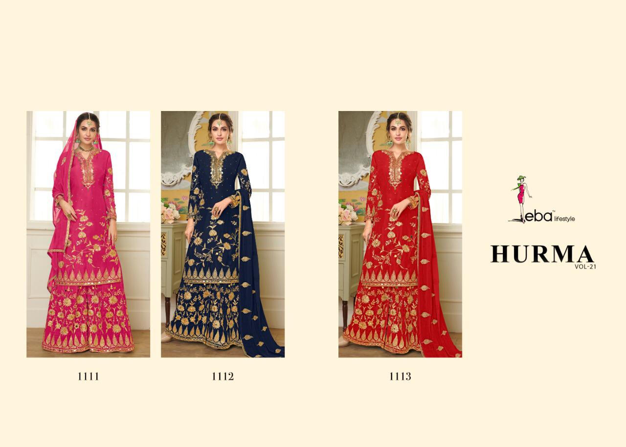 Eba Lifestyle Hurma Vol 21 Viscose Upada Fabric With Embroidery Work Salwar Kameez