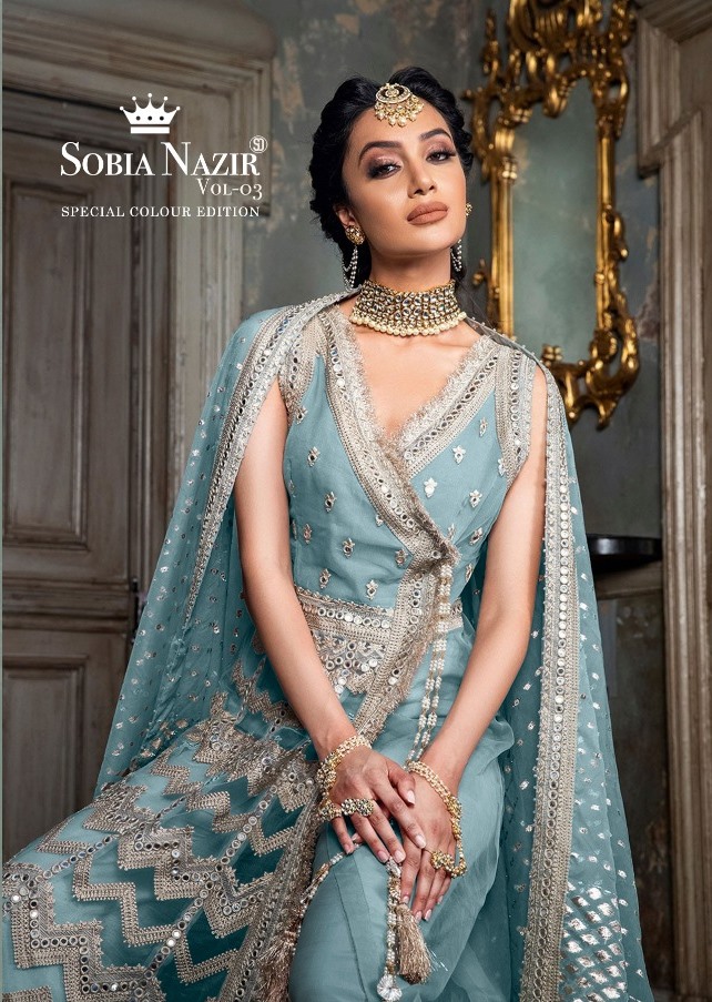 Sobia Nazir Vol 3 Shraddha Designer Special Colour Edition Pakistani Suit Wholesale Rate