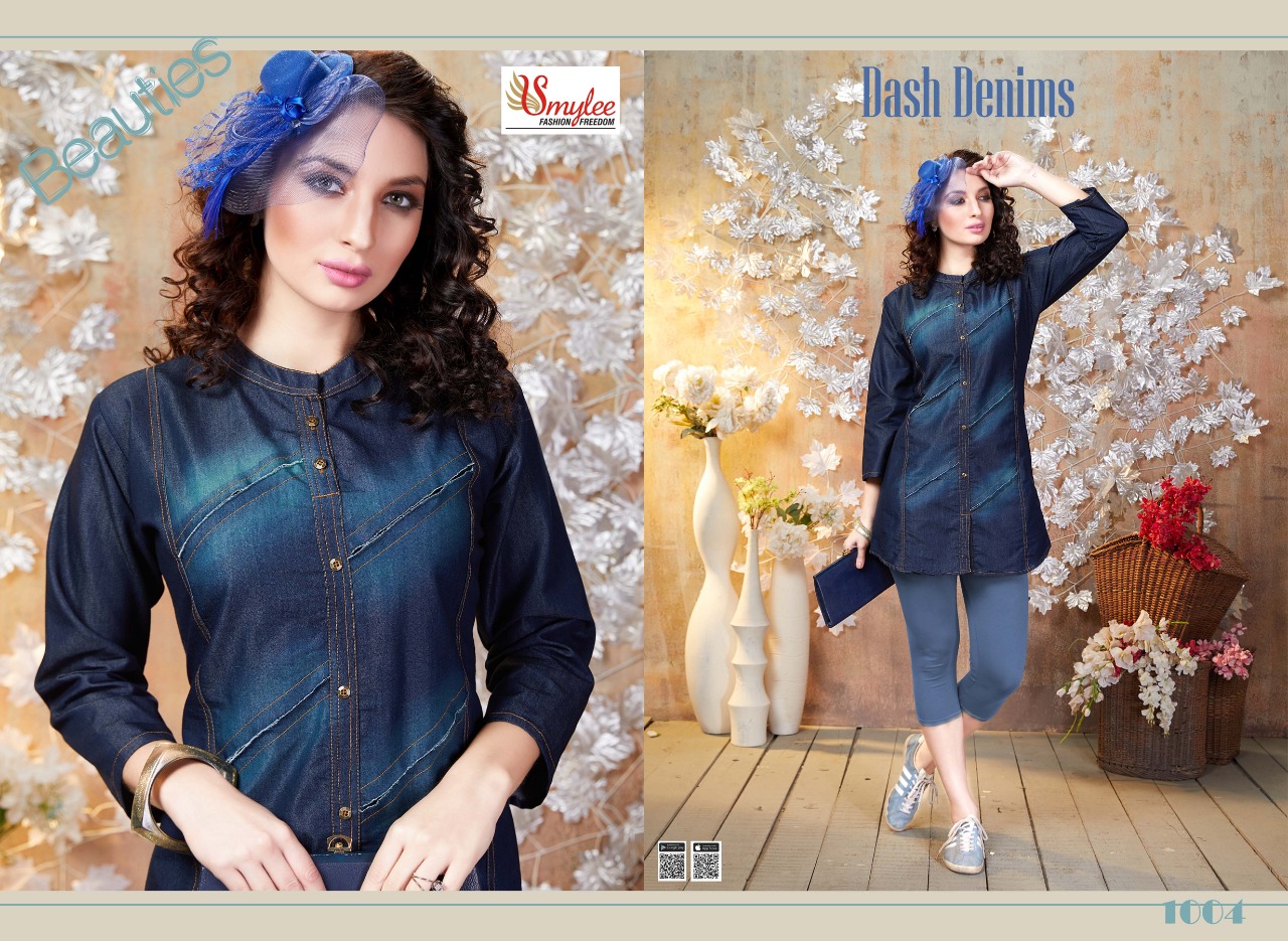 Smylee Fashion Dash Denim Heavy Fancy Wear Designer Kurti Wholesale Dealer At Surat