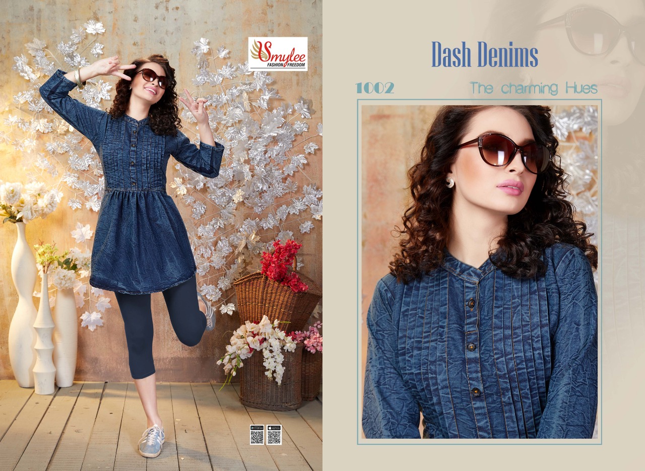 Smylee Fashion Dash Denim Heavy Fancy Wear Designer Kurti Wholesale Dealer At Surat
