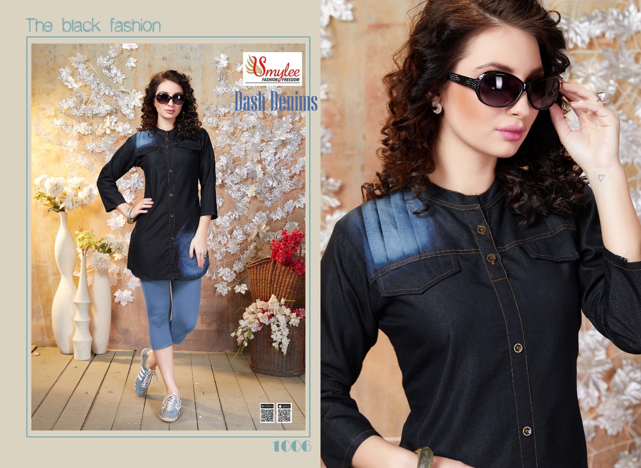 Smylee Fashion Dash Denim Heavy Fancy Wear Designer Kurti Wholesale Dealer At Surat