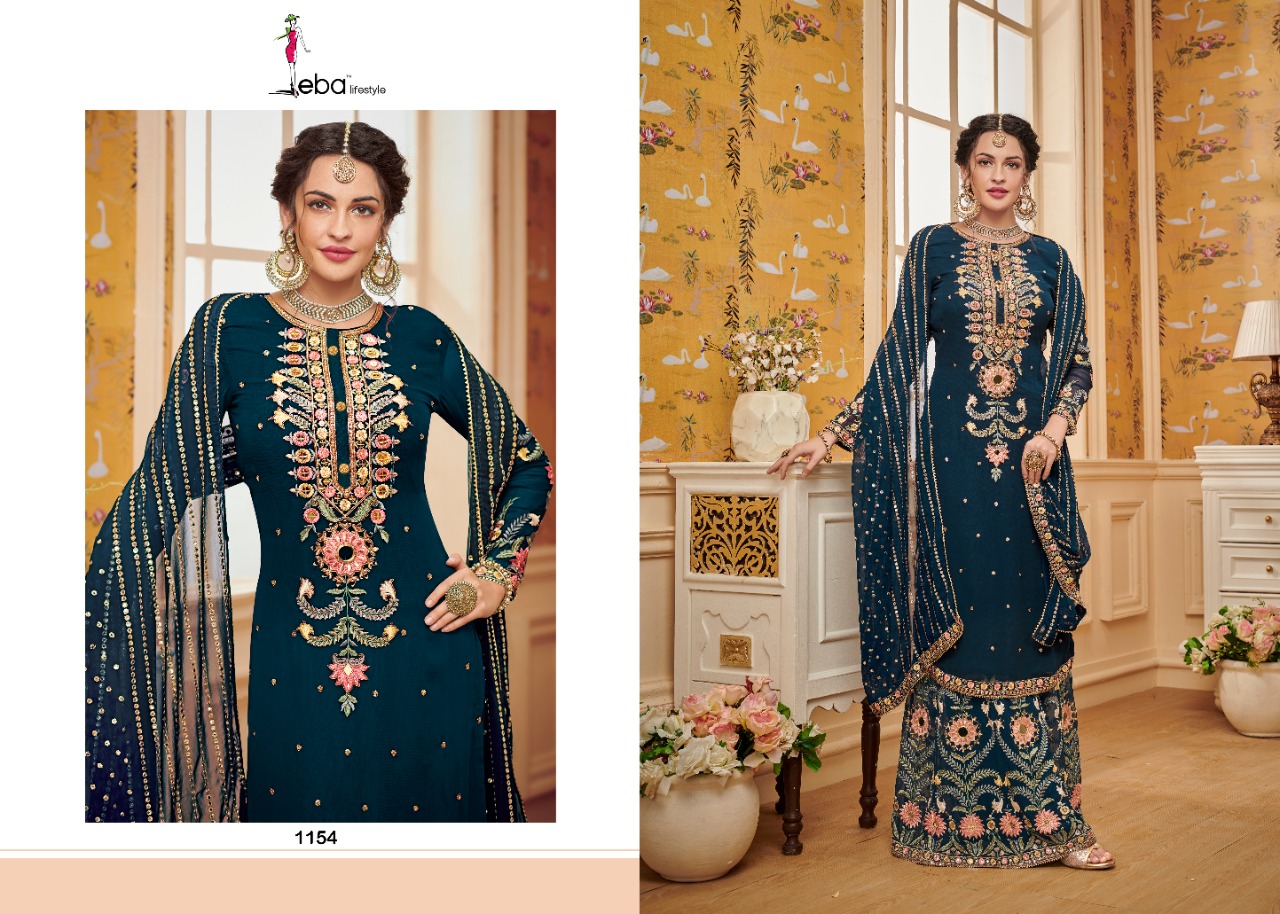 Eba Lifestyle Hurma Vol 29 Georgette Khatli Work Heavy Sharar Suit Wholesale Raet